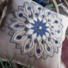 Almohadon Alma Bohemia Boradado a Mano - Mandala Azul